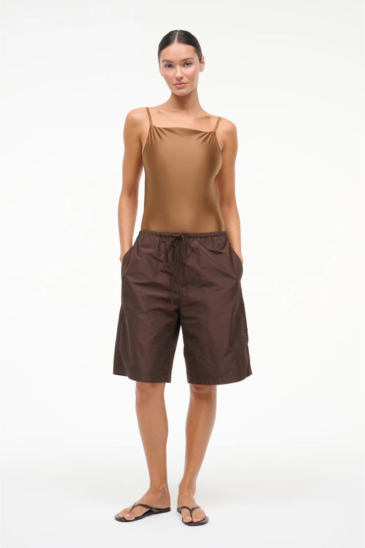 Staud Claudia One Piece Swimsuit - Bronze