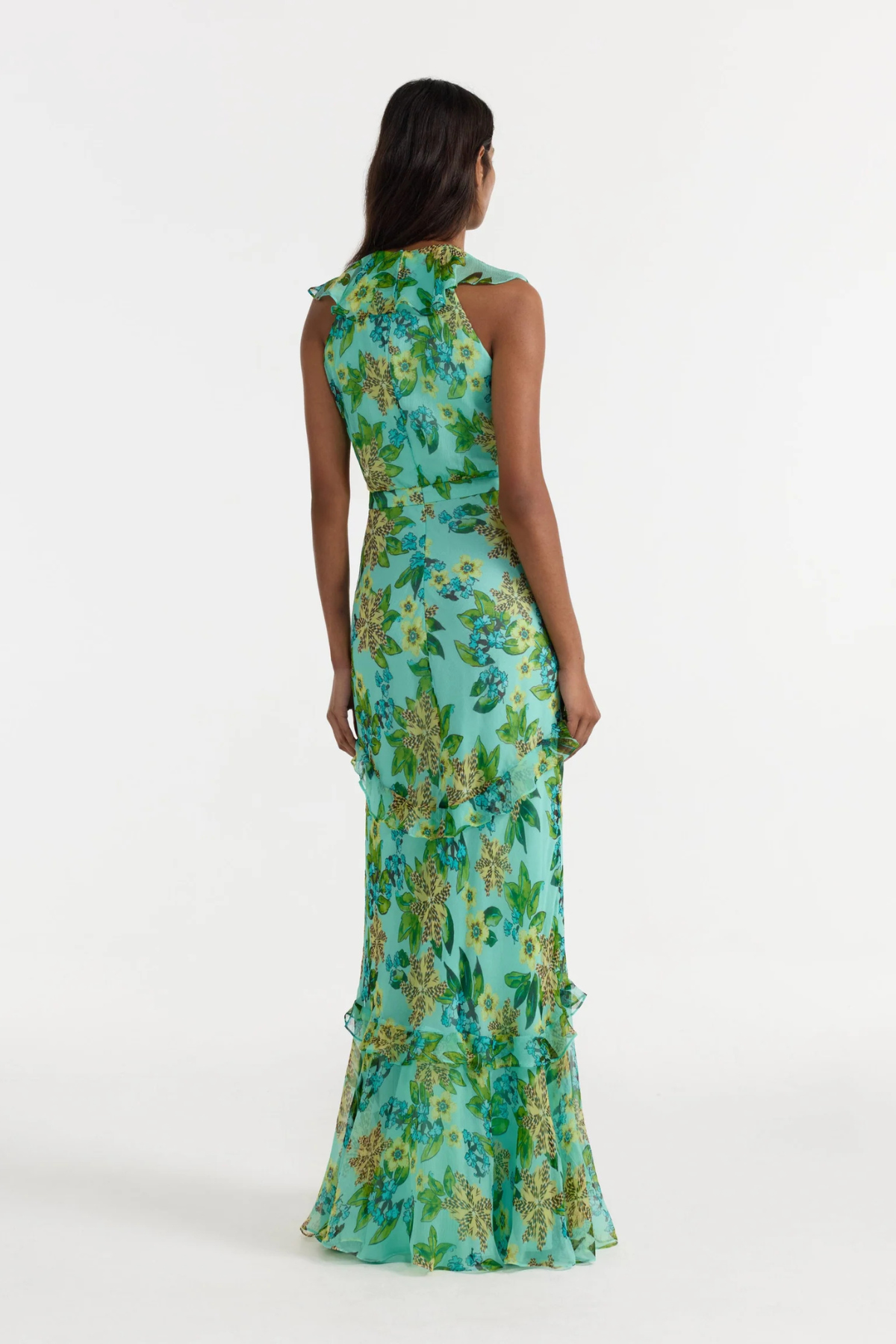 Saloni Rita Dress - Fiori Mint