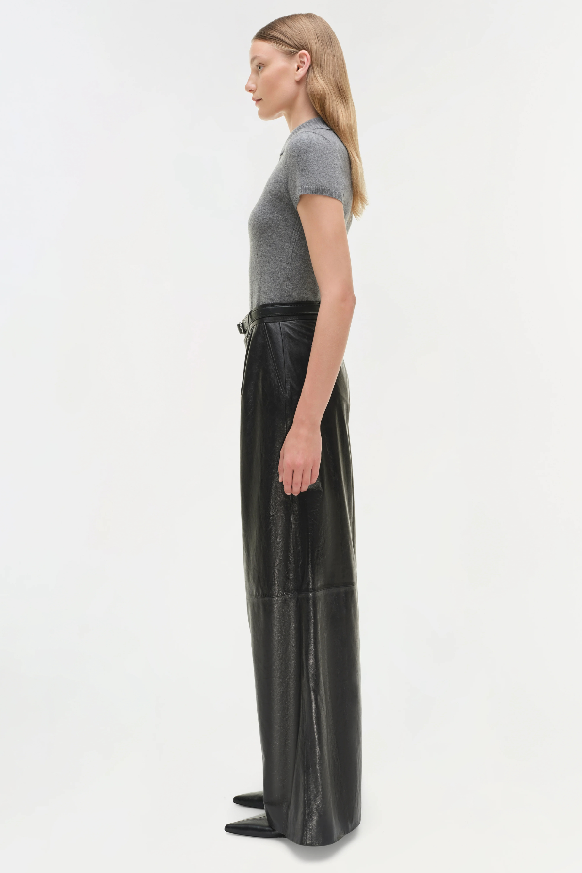 Simkhai Kobie Wide Leg Leather Pant