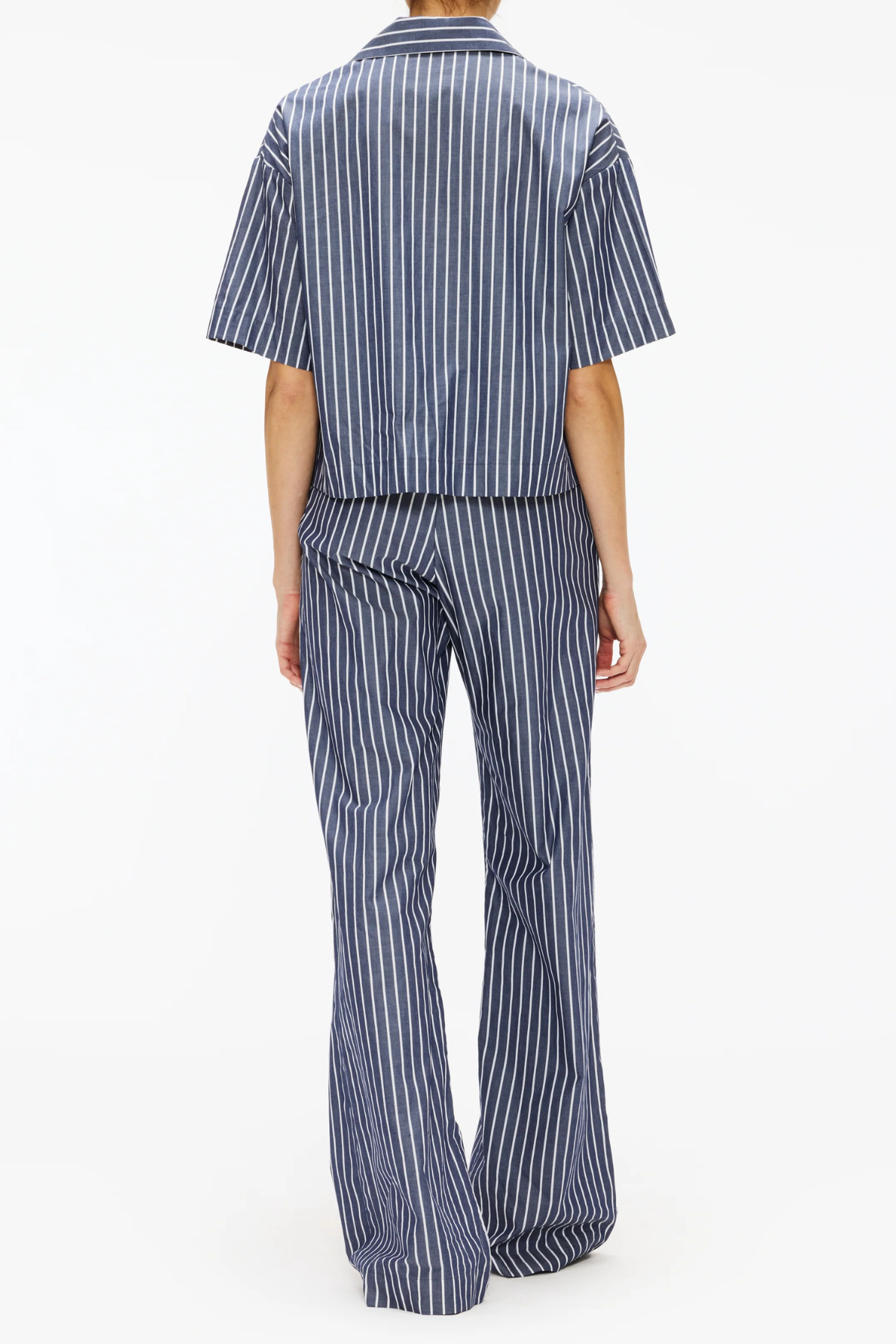 Enza Costa Poplin Cropped S/S Shirt