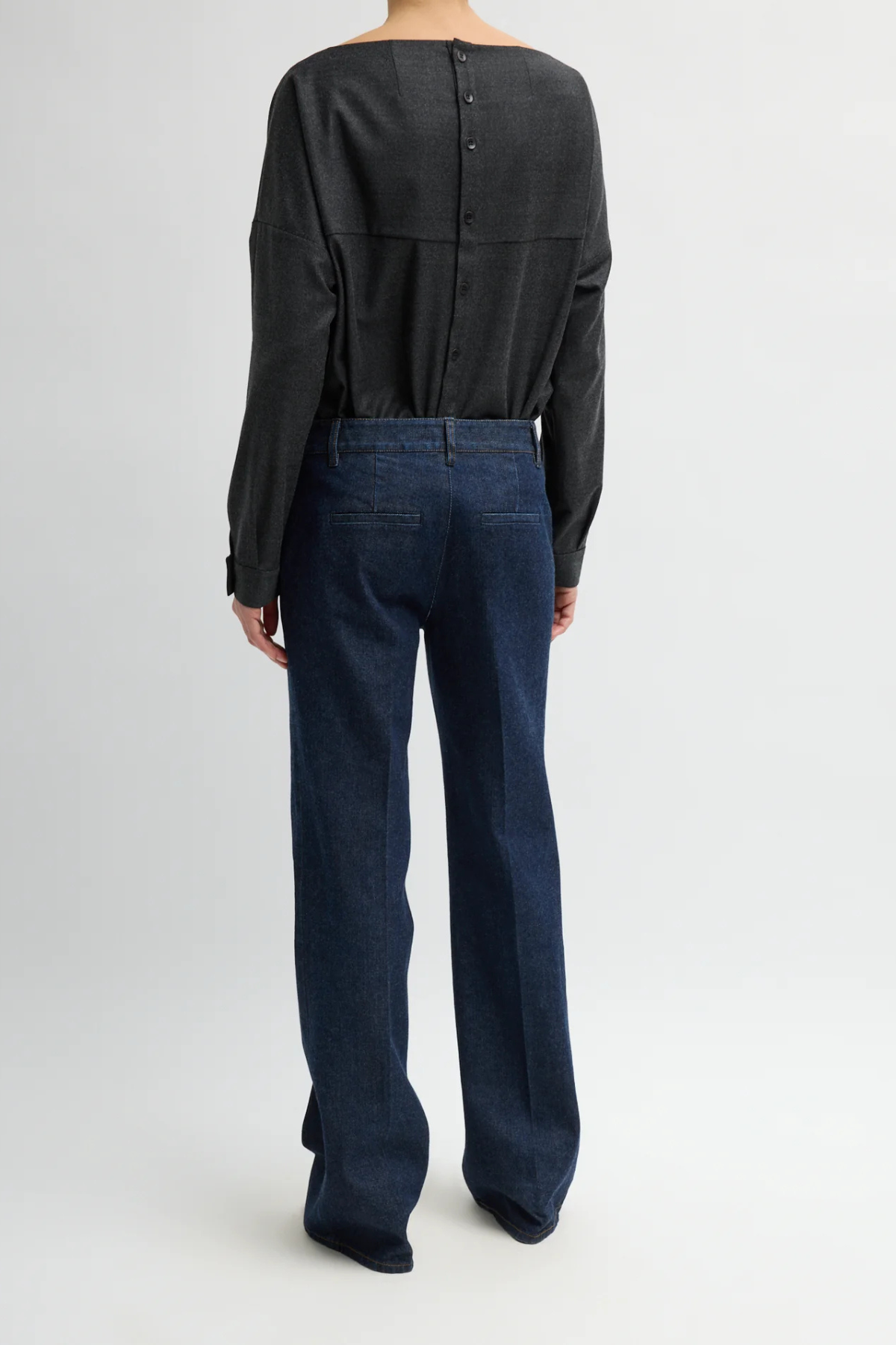 Tibi Indigo Denim Pat Trouser Jean - Dark Denim