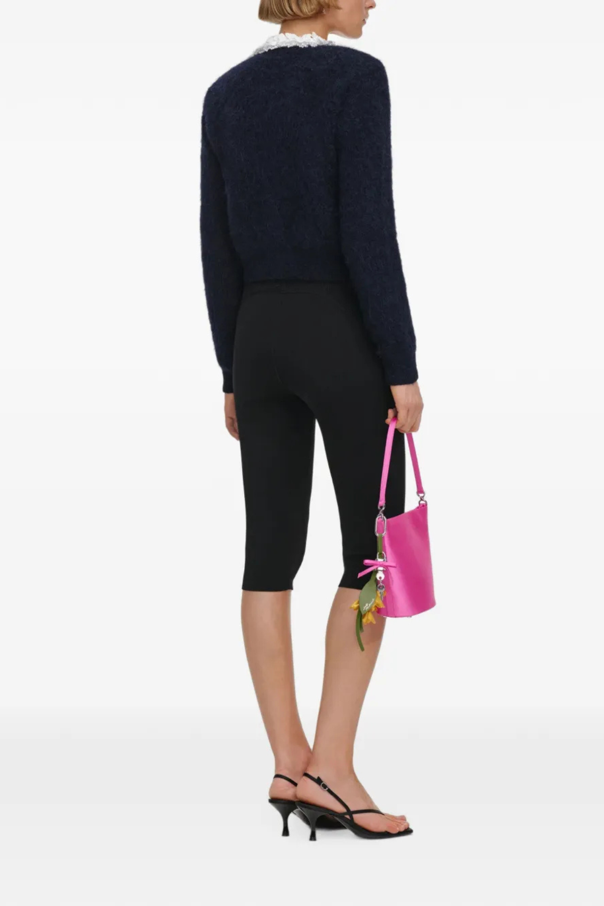 Self-Portrait Navy Flower Pearl Trim Jumper - Navy