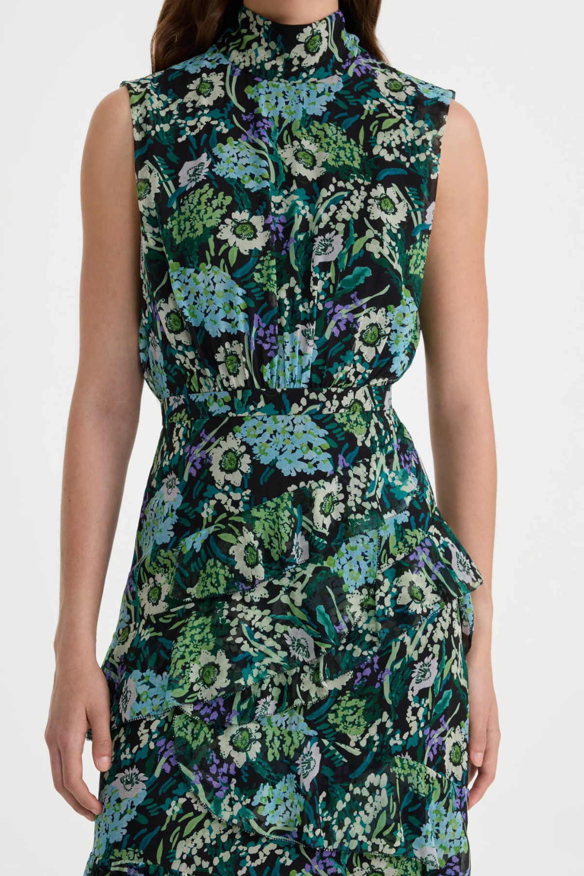Saloni Fleur Ruffle Dress - Silva Fern