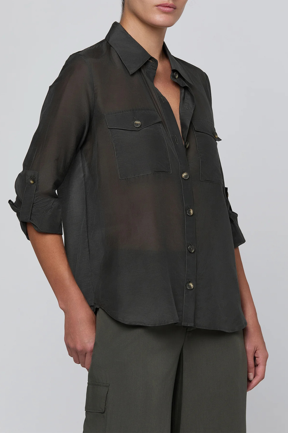 L’AGENCE Pearson Military Blouse - Ash Olive