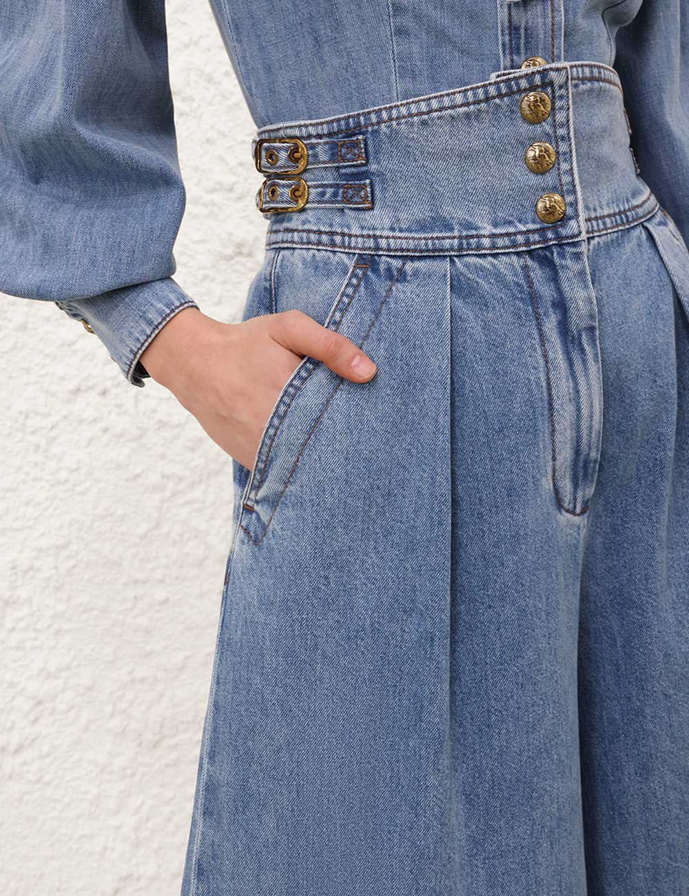 Zimmermann Denim Culotte Pant