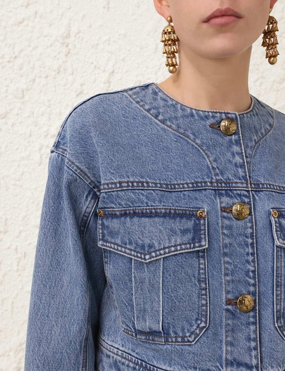 Zimmermann Denim Cropped Jacket