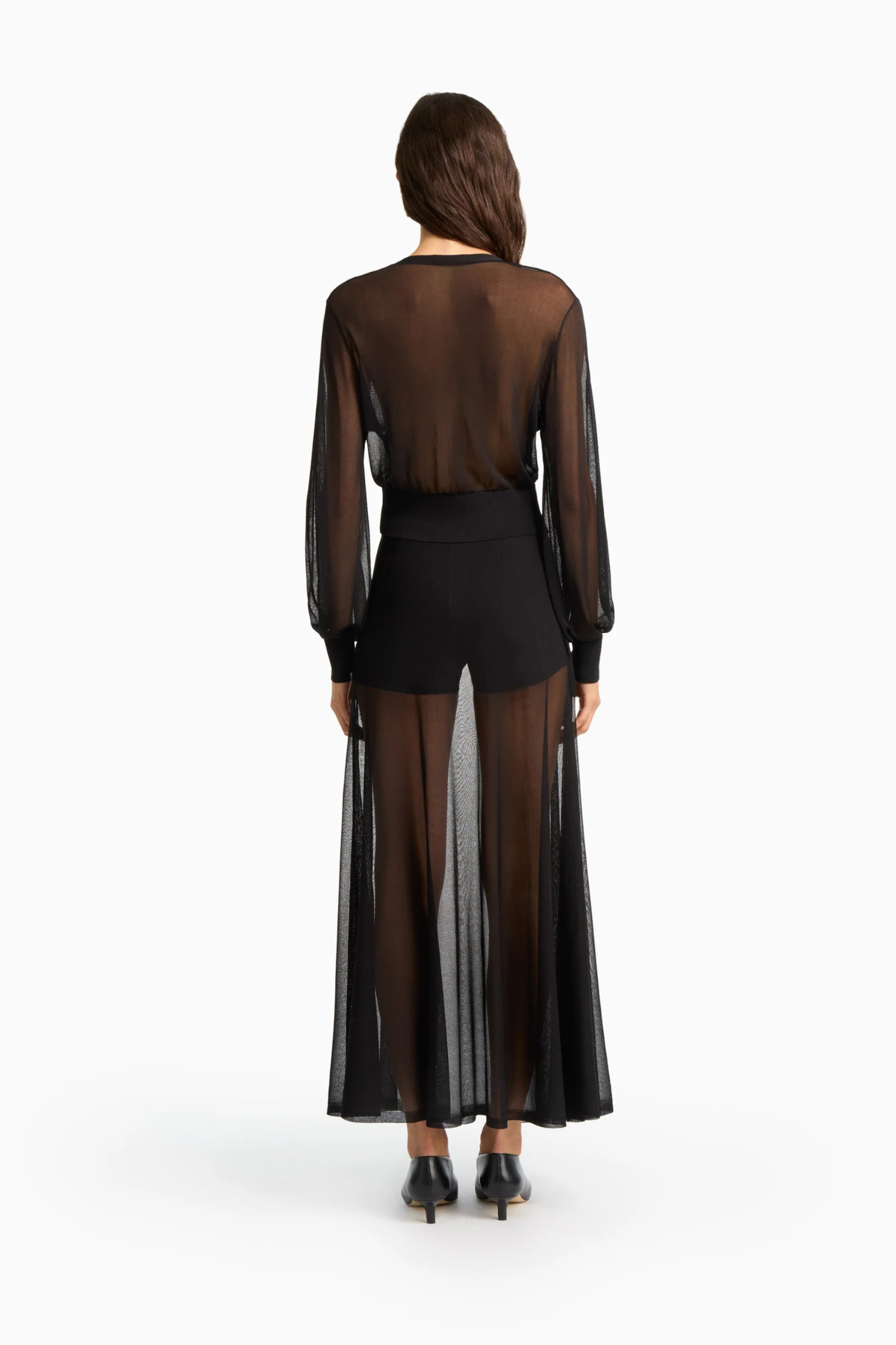 Dodiee Dakota Sheer Cropped Cardigan - Black