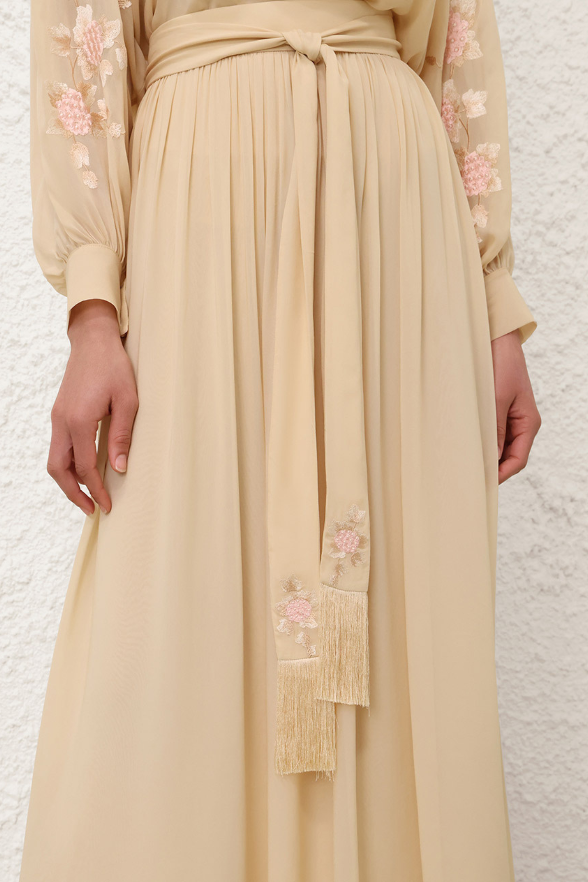 Zimmermann Valiant Sash Midi Skirt - Cream