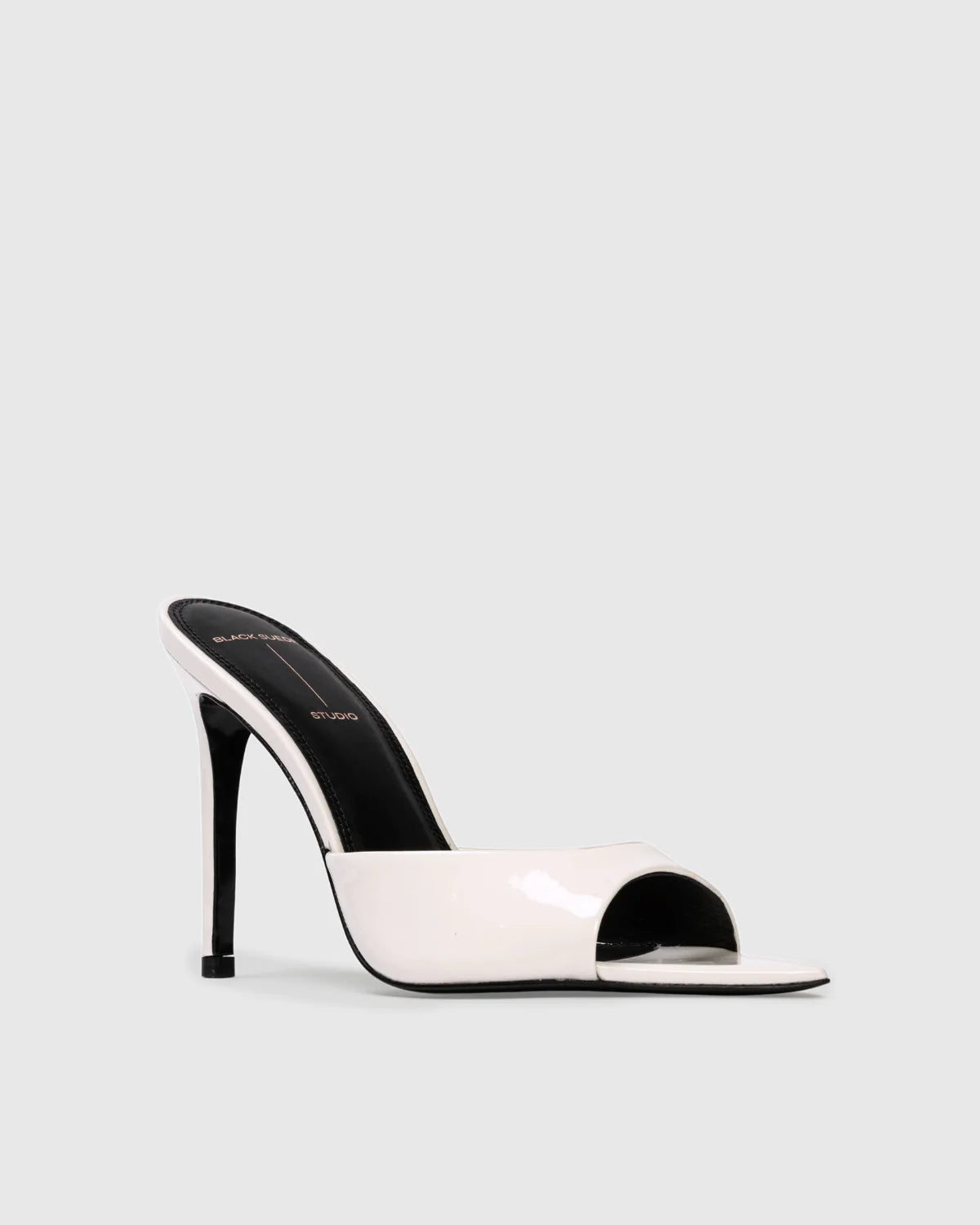 Black Suede Studio Brea High Heel Slip On Sandal