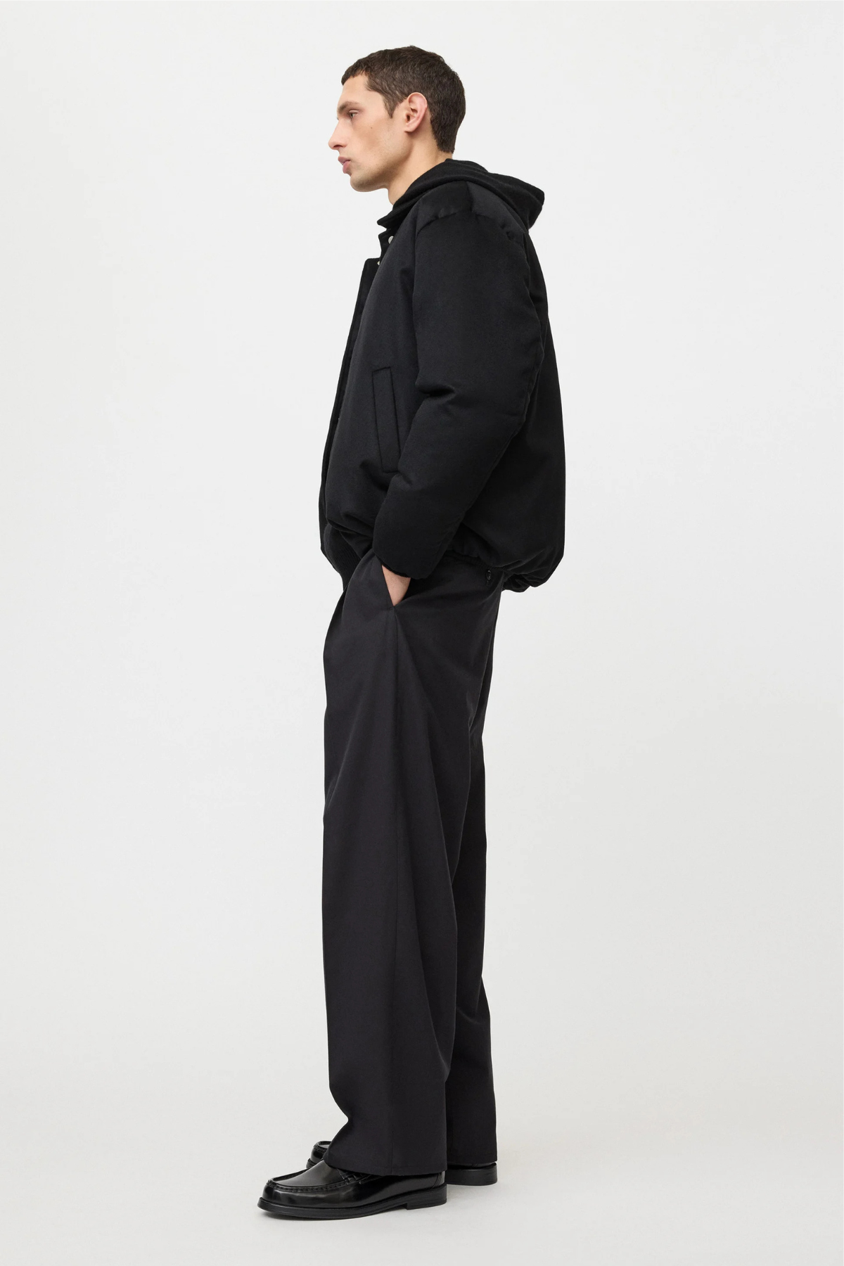 Soft Goat Men's Relaxed Fit Puffer Jacket - Black