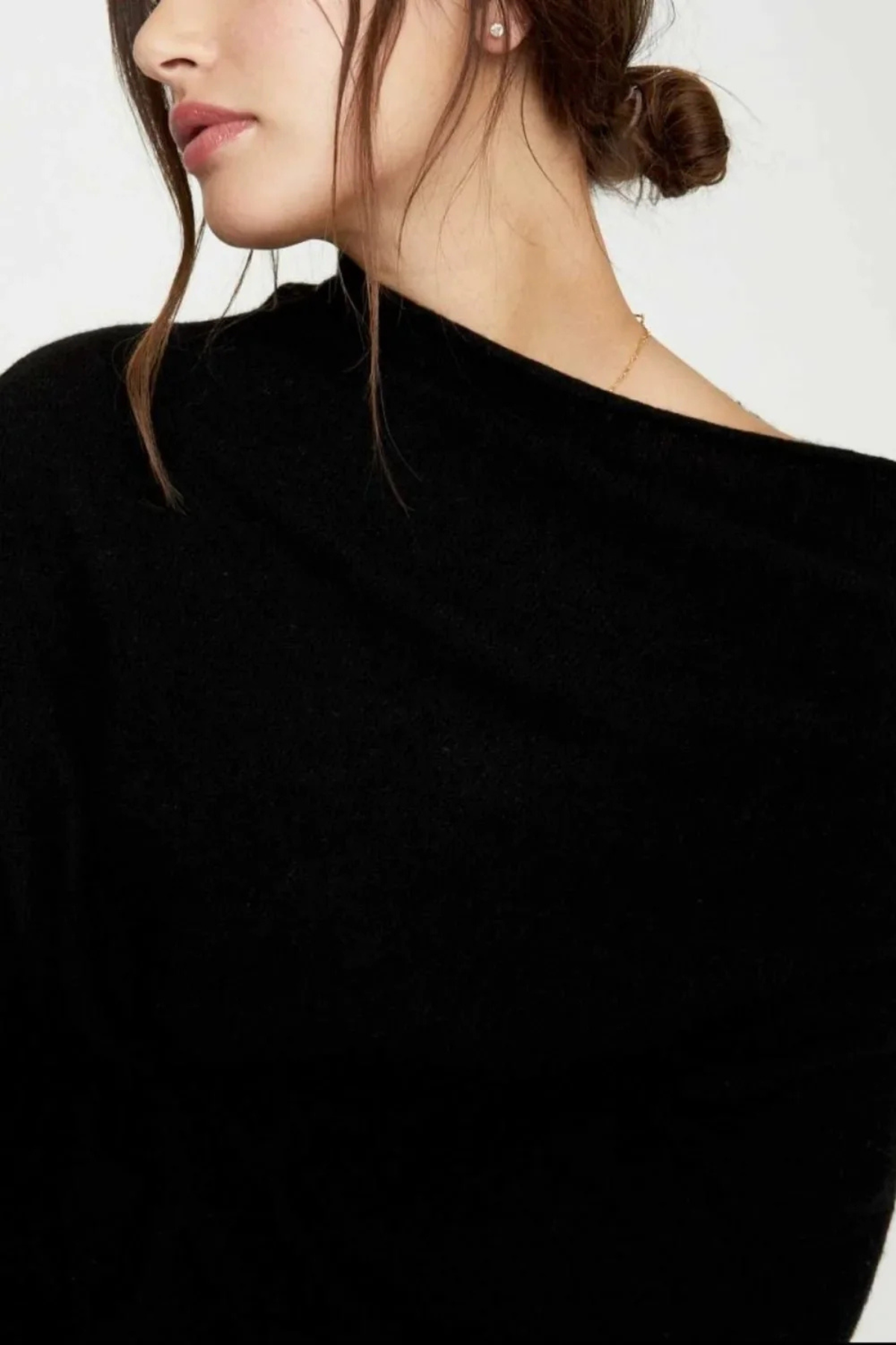 Brochu Walker The Lori Cashmere Off Shoulder - Black Onyx
