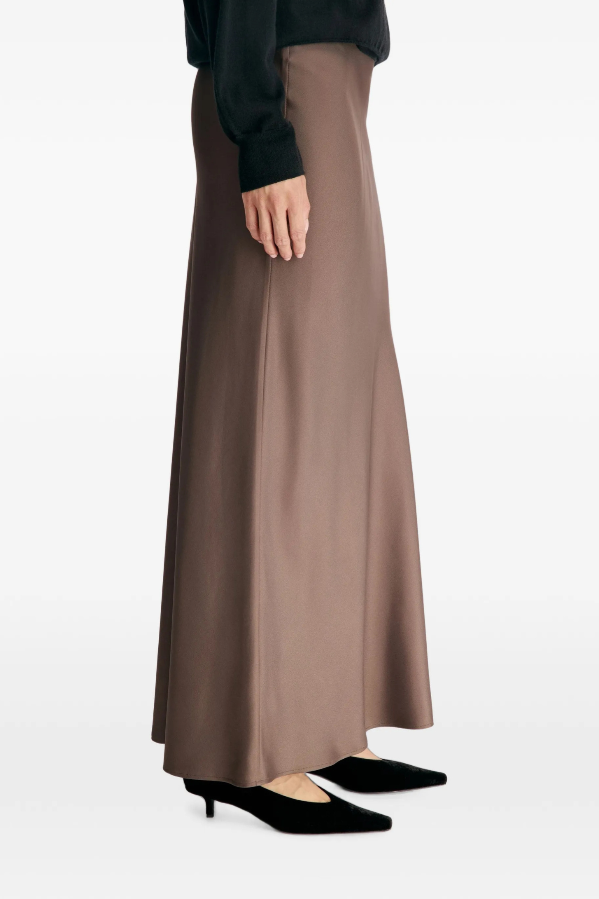 Loulou de Saison Eli A-Line Maxi Skirt - Dark Brown