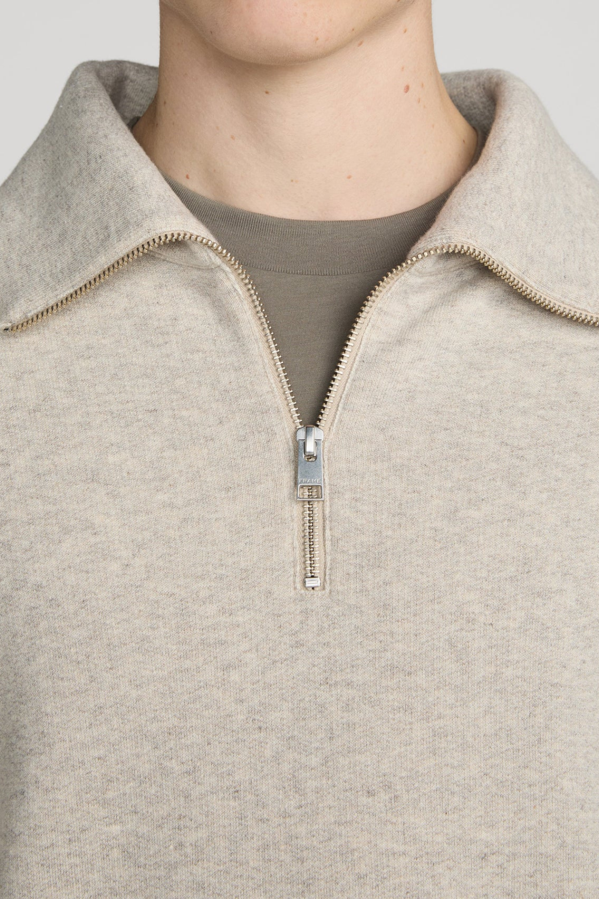 Frame Men's Relaxed Zip Up Sweatshirt - Heather Grey