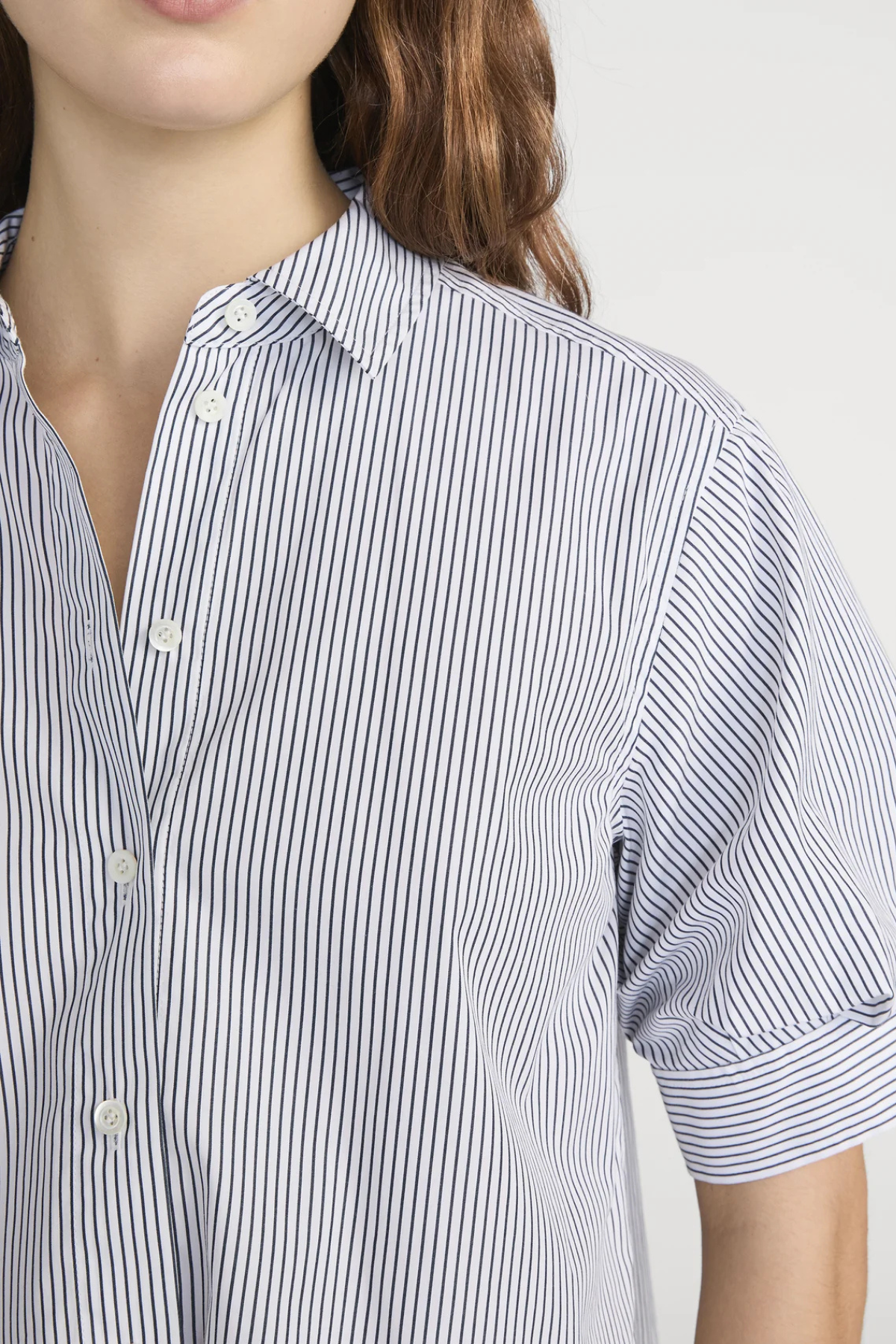 Frame The Billow Sleeve Shirt - Navy Stripe