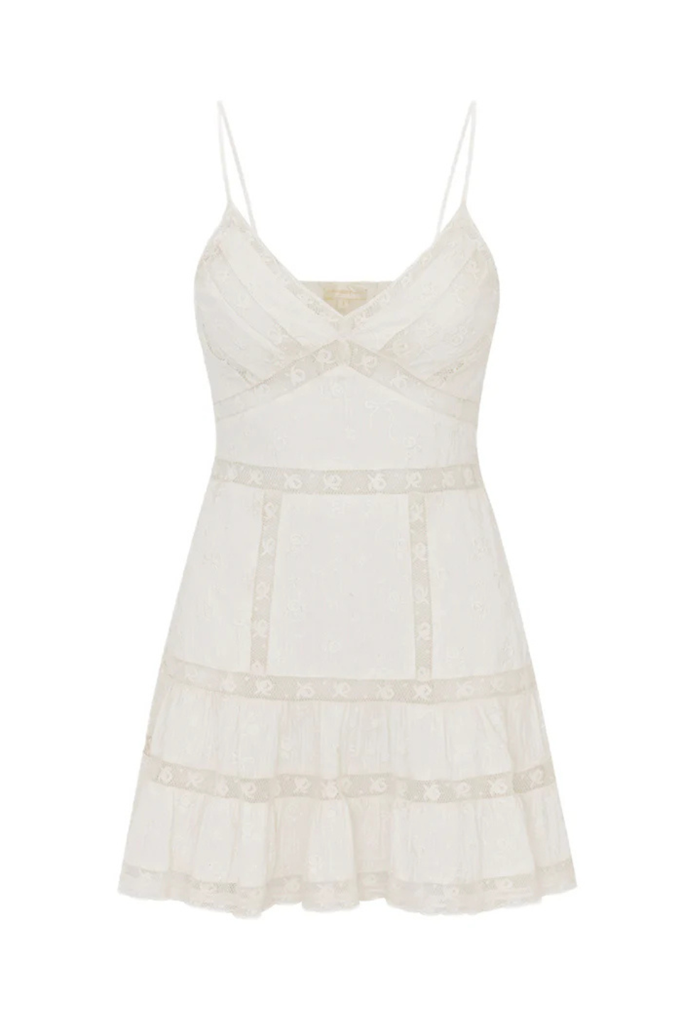 LoveShackFancy Solbina Cotton Rose & Bow Mini Dress
