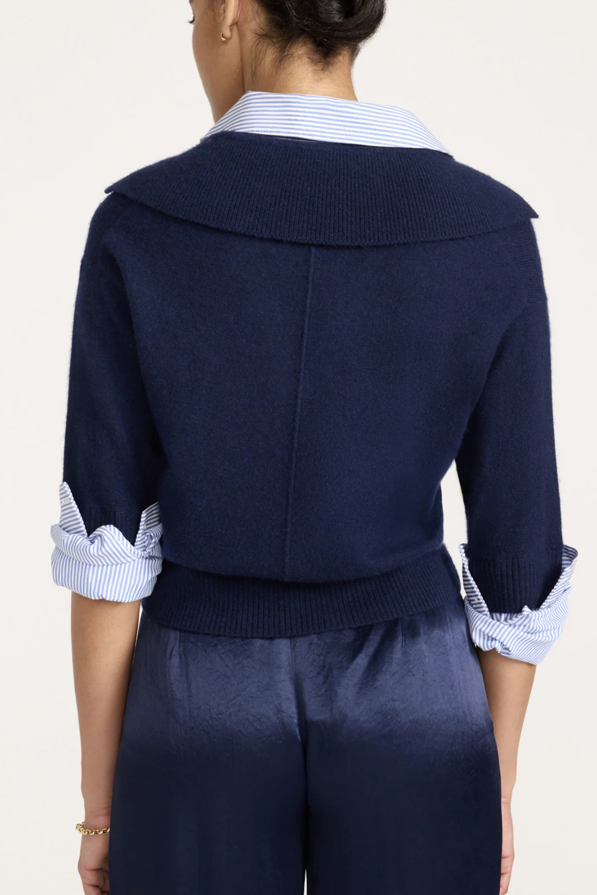 Brochu Walker The Ciara Polo Looker - Navy/ Blue Stripe