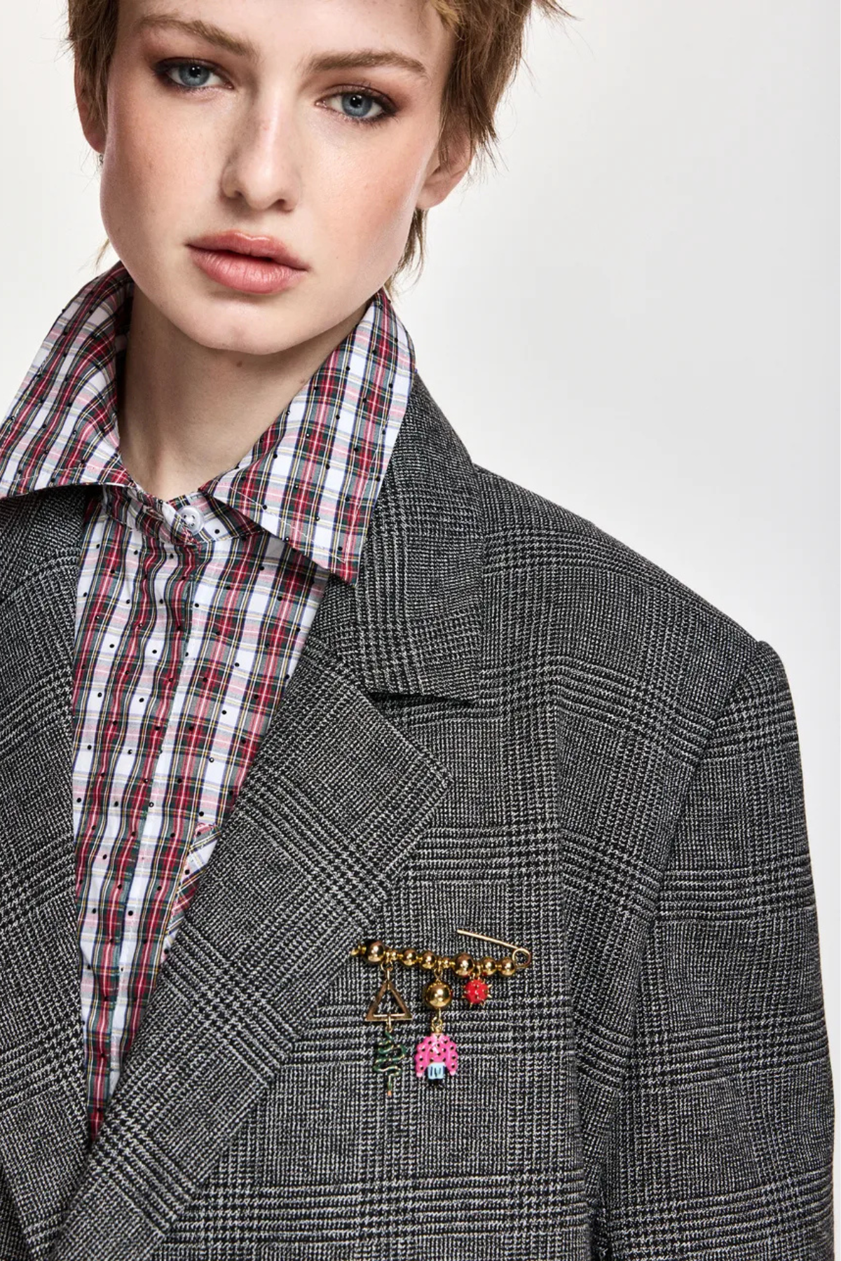 Essentiel Antwerp Kiana Cropped Blazer - Charcoal Chic