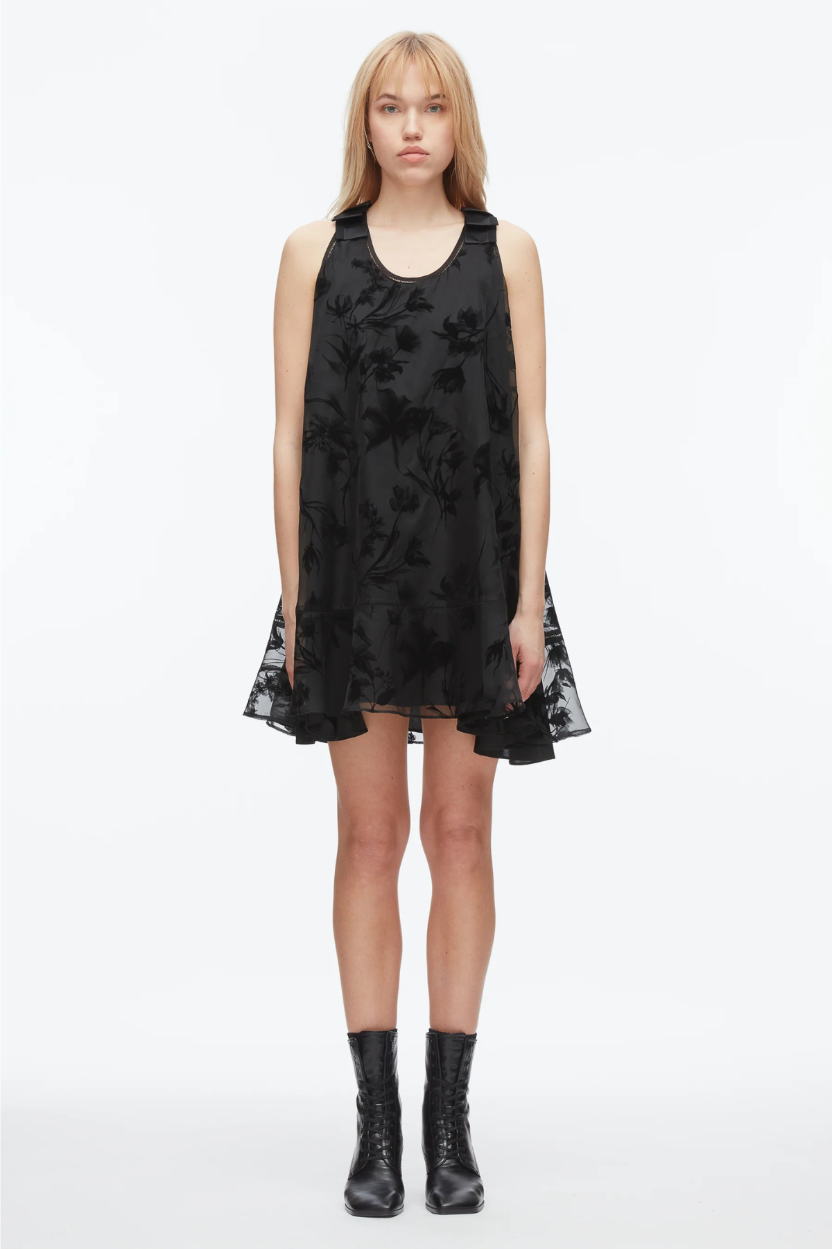 3.1 Phillip Lim Flocked Organza Trapeze Dress