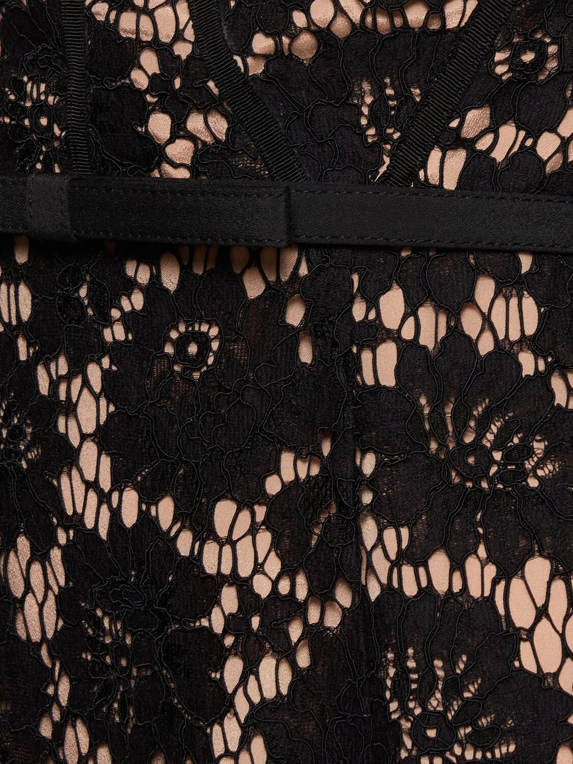 Self-Portrait Black Fine Lace Midi Dress