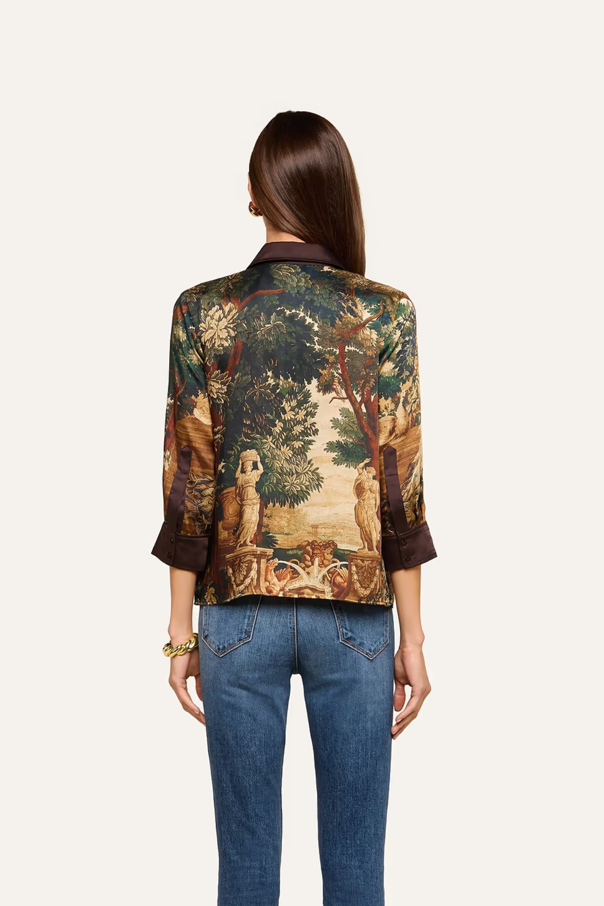 L'AGENCE Eulalie Print Placement Blouse - Multi Scenic Tapestry
