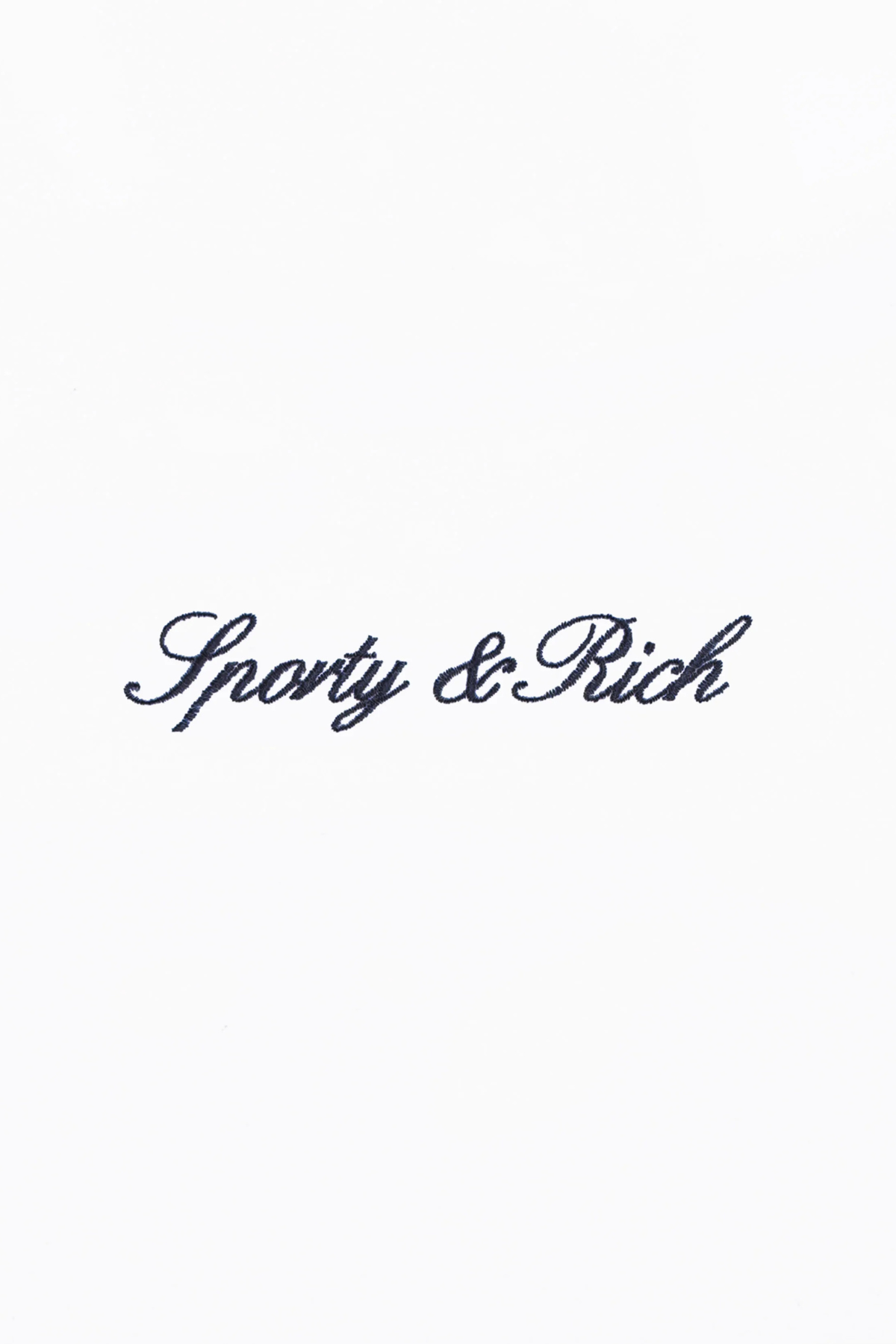 Sporty & Rich Signature Logo Embroidered Zip Hoodie - White Light Navy
