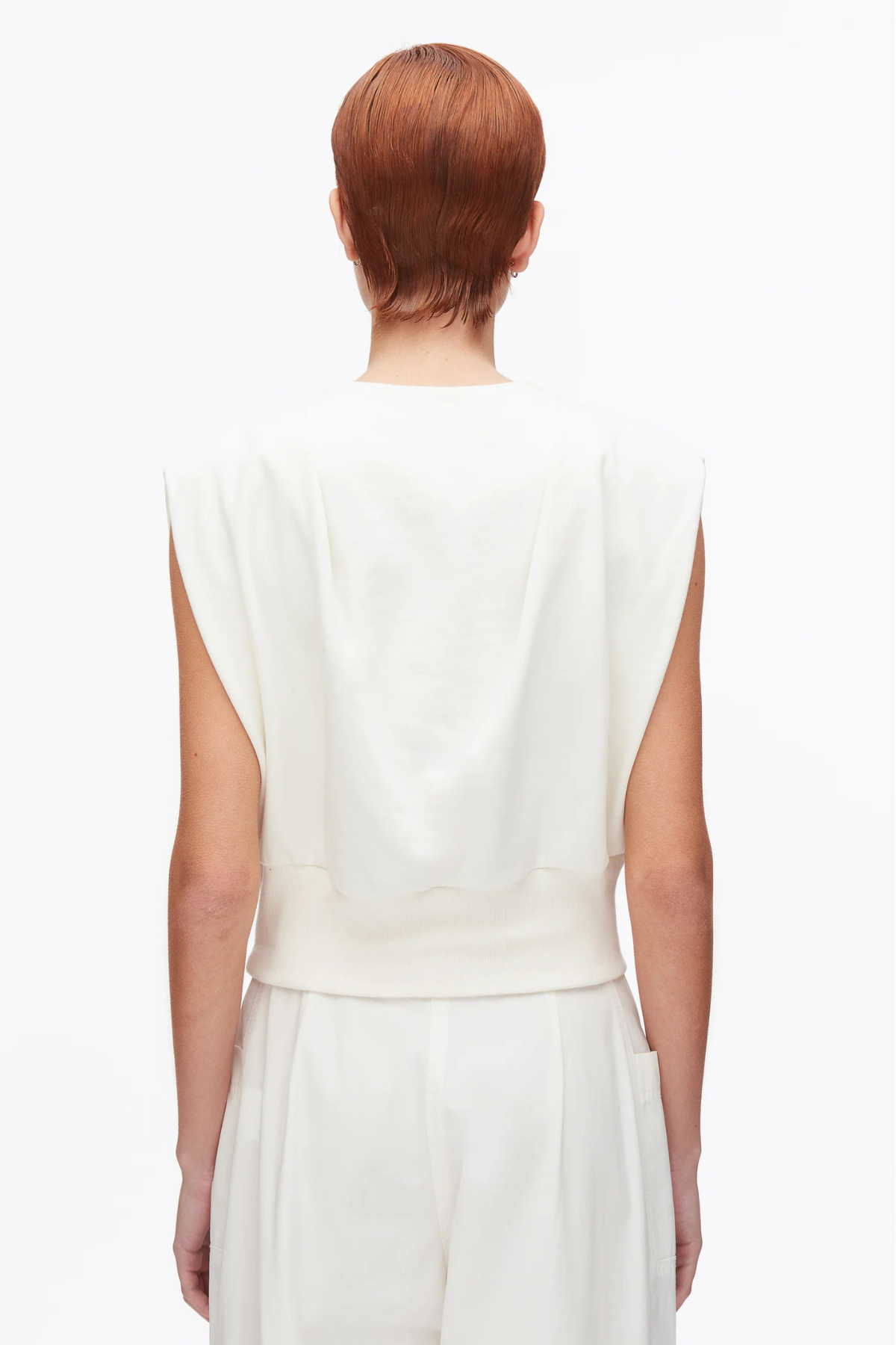 3.1 Phillip Lim Draped Sleeveless French Terry Top