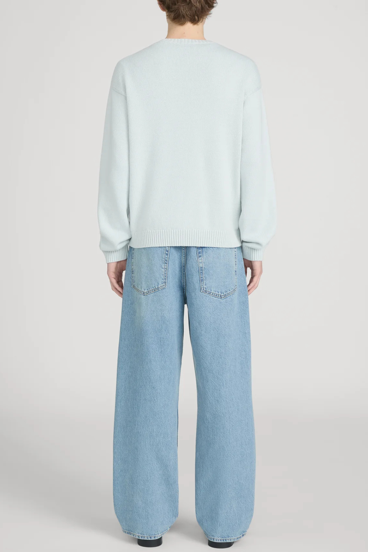 Frame Men's Cotton Silk Crewneck Sweater - Pale Blue