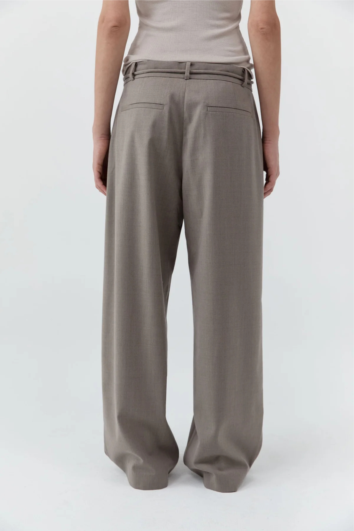 St. Agni Tailored Barrel Pants - Light Taupe