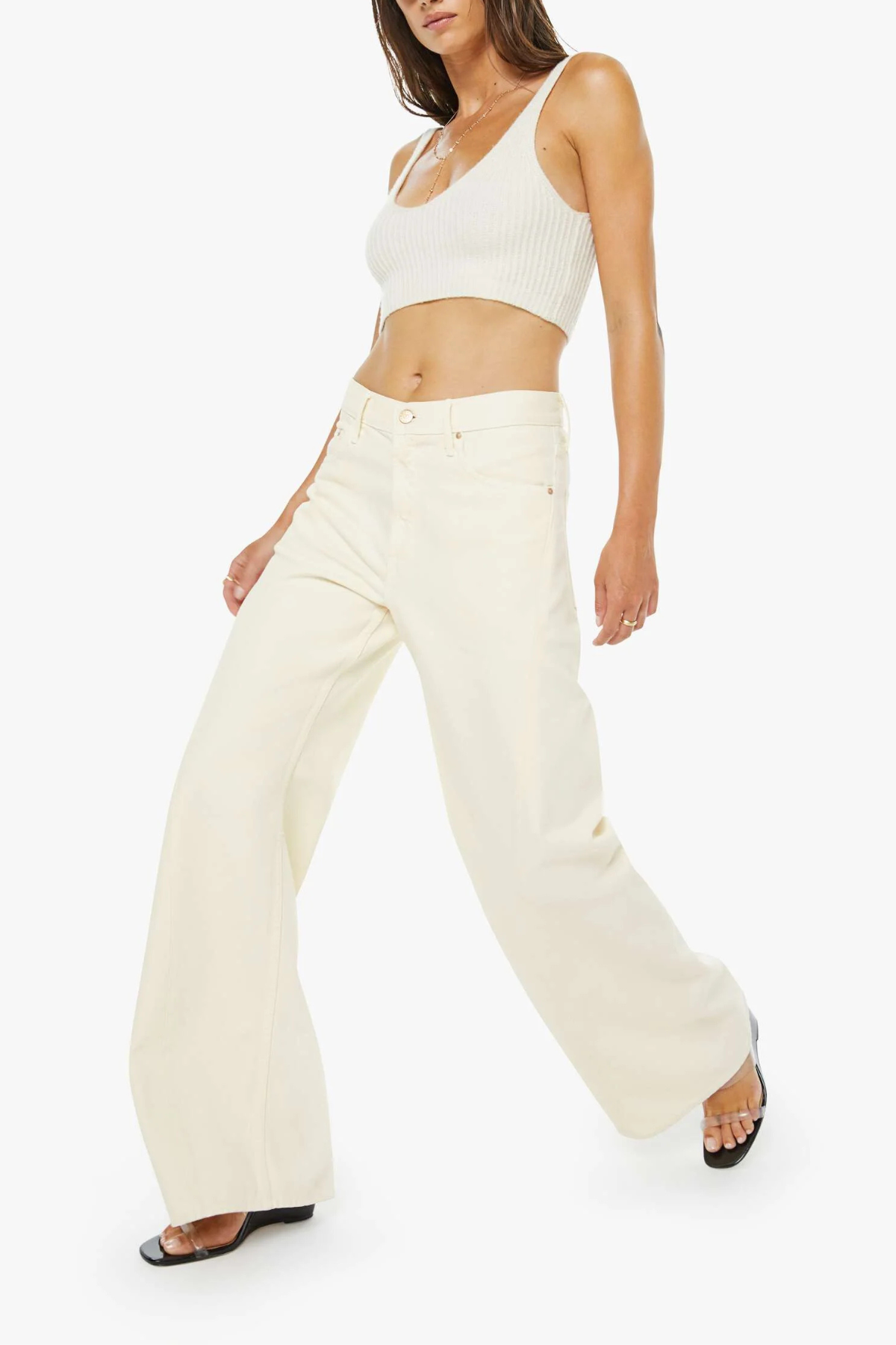 MOTHER The Lemon Twist Sneak Jeans