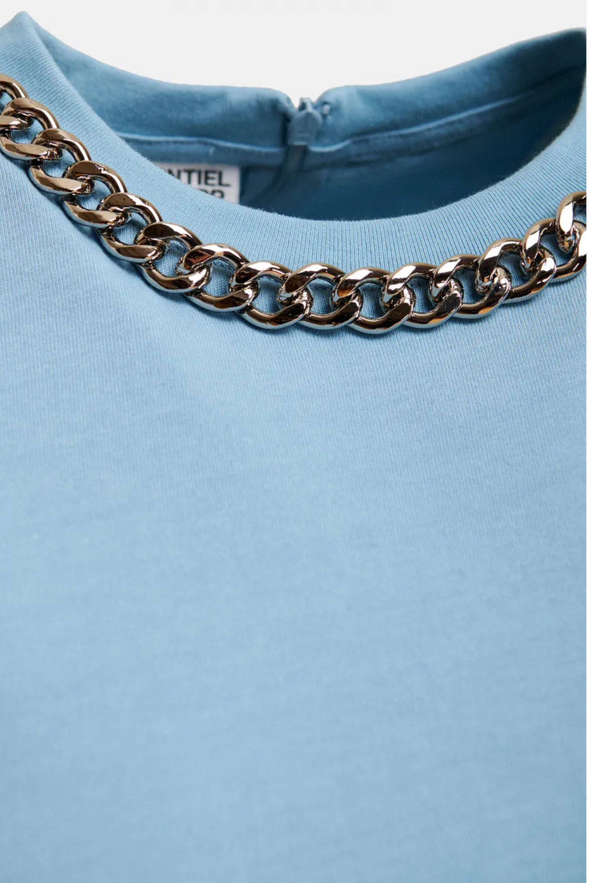 Essentiel Antwerp Klaim T-Shirt With Chain - Azure Affair