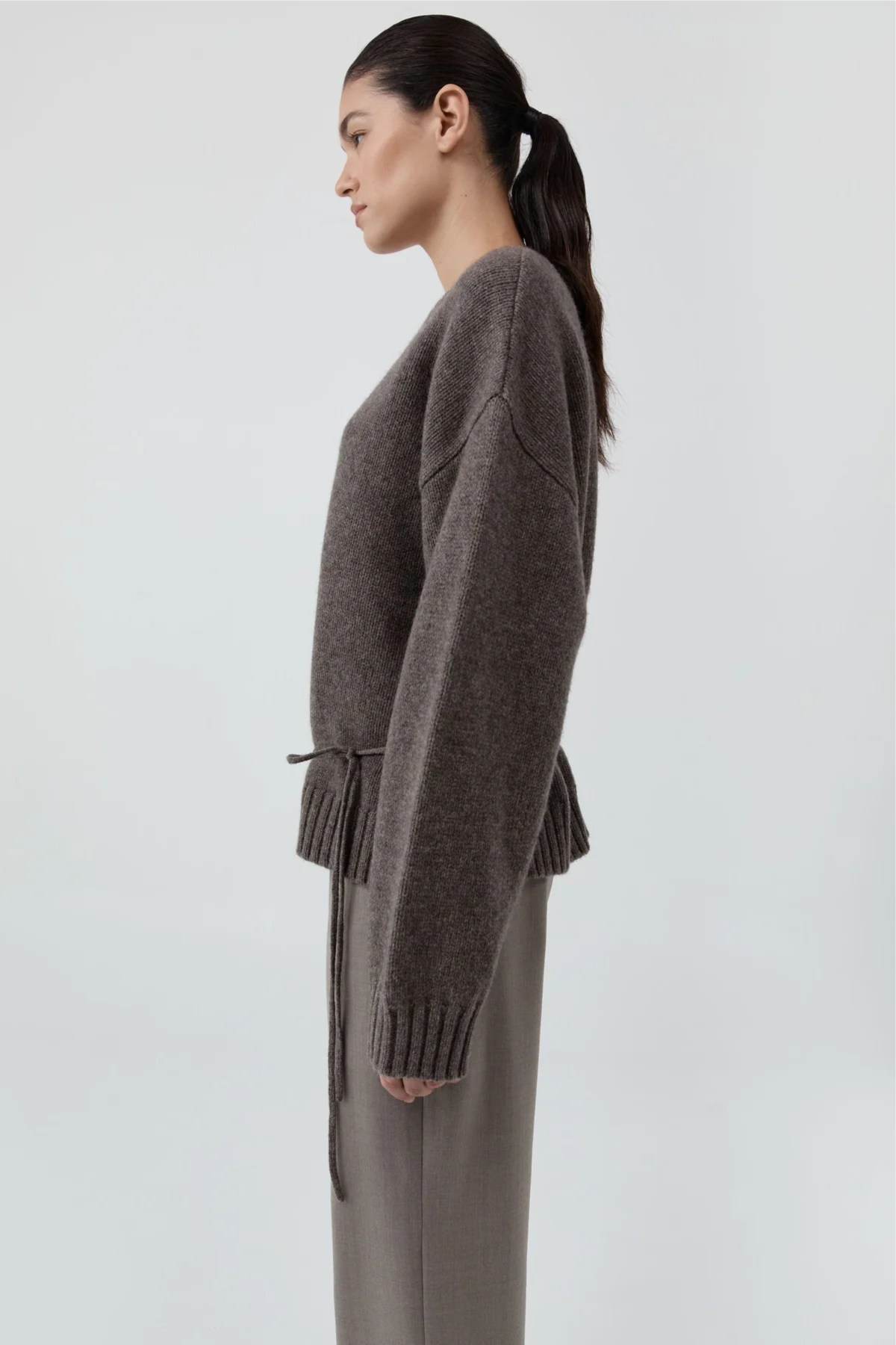 St. Agni Wool Crewneck Jumper - Taupe Melange