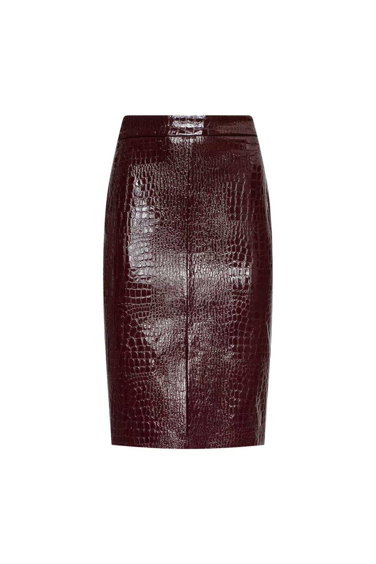 L’AGENCE Violetta Pencil Skirt - Dark Port Croc