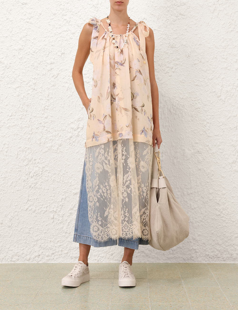 Zimmermann Cascadian Lace Slip Dress