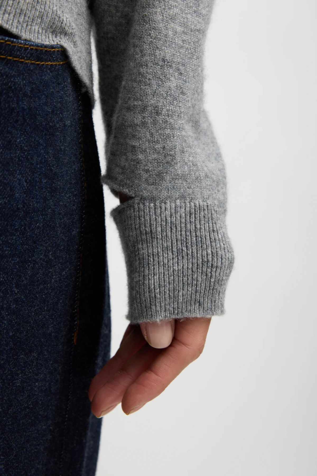 Tibi Washable Cashmere Turtleneck Sweater - Heather Grey