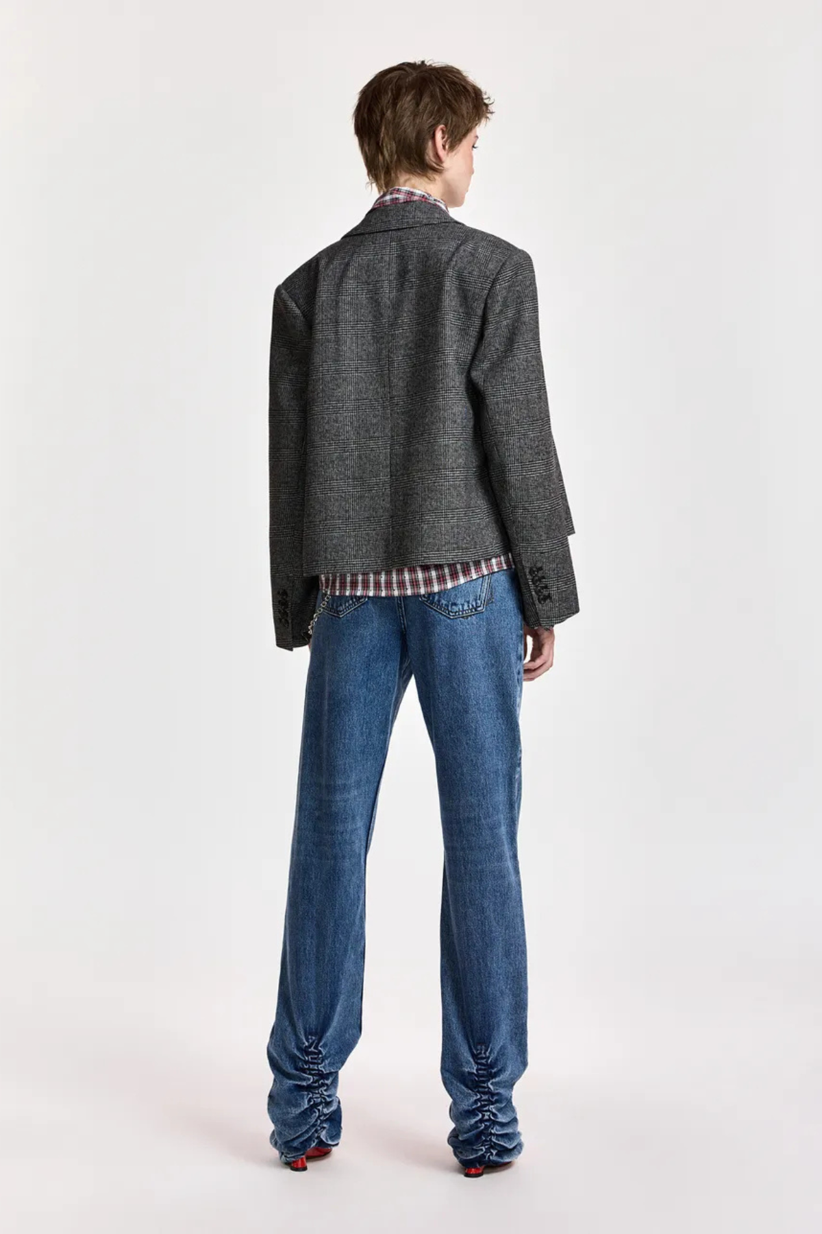 Essentiel Antwerp Kiana Cropped Blazer - Charcoal Chic
