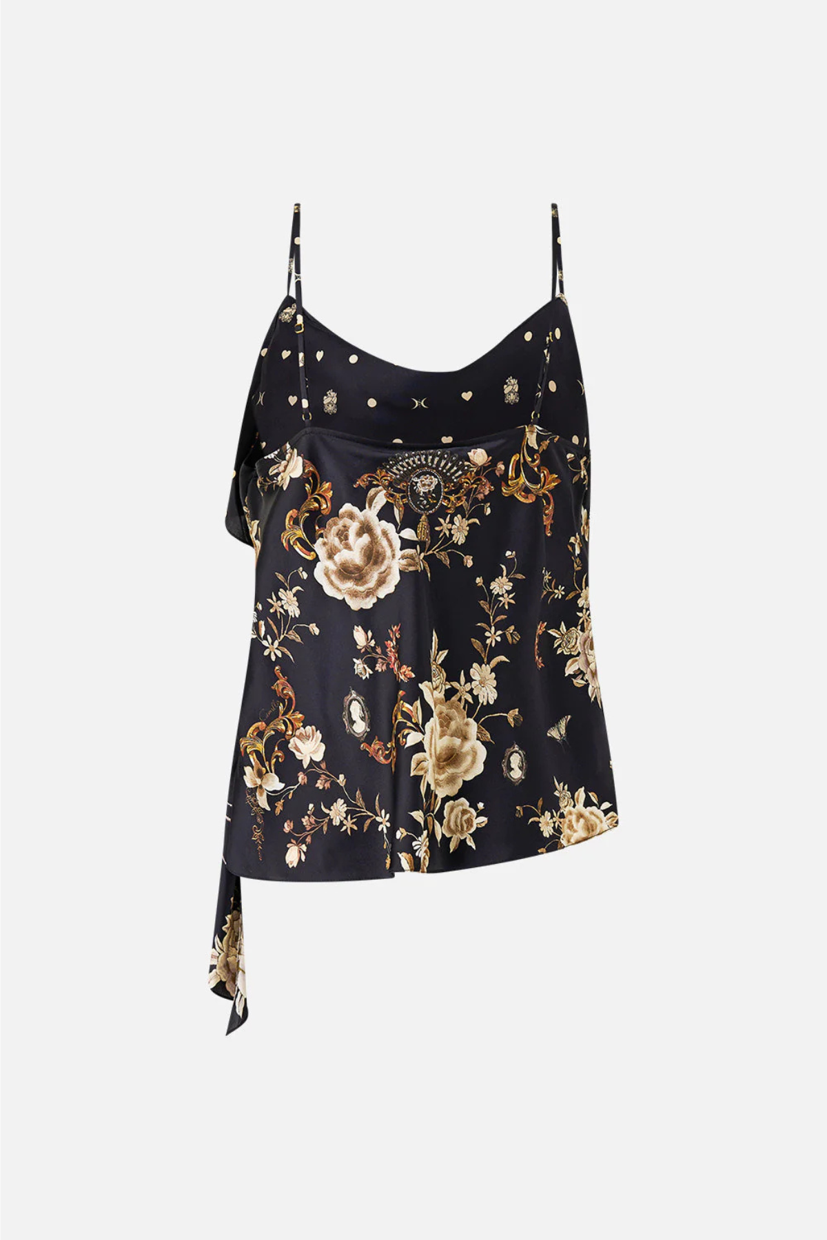 Camilla Asymmetric Draped Top - Flamenco Folklore