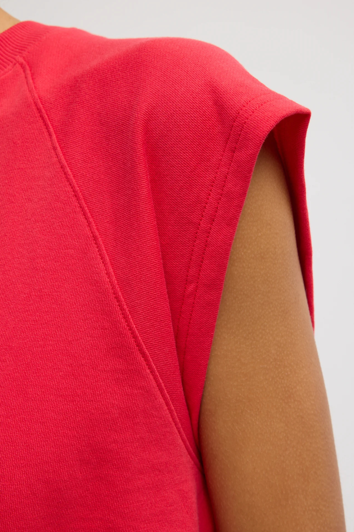 Tibi Light Weight Sweashirting Sleeveless Easy Top - Red
