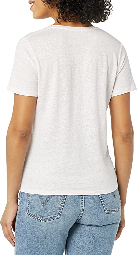 Majestic Filatures Stretch Linen Short Sleeve V-Neck