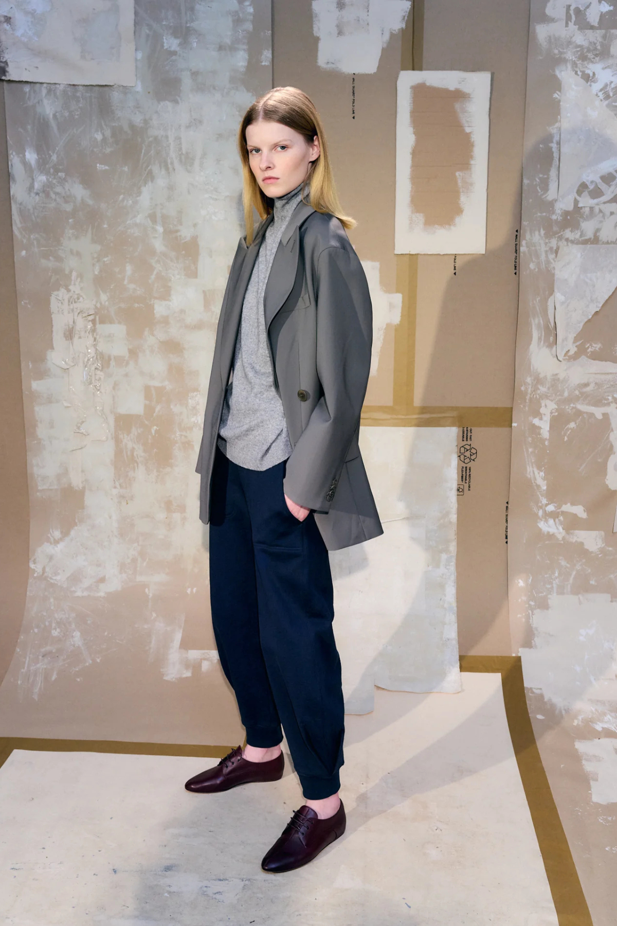 Tibi Washable Cashmere Turtleneck Sweater - Heather Grey