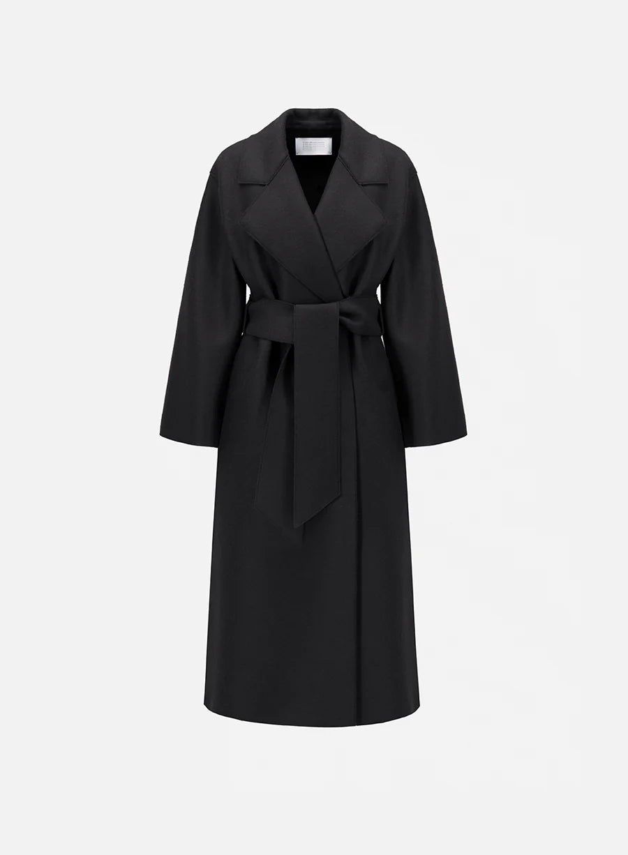 Harris Wharf Belted Clutch Coat Pressed Wool