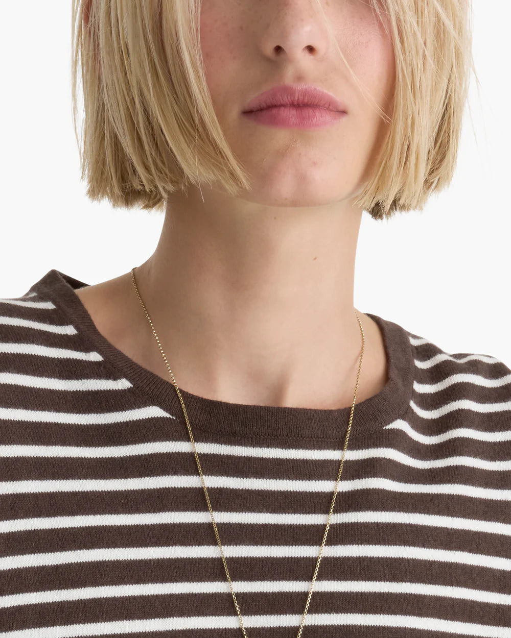 ATM Cotton Cashmere Oversized Striped Crewneck Tee