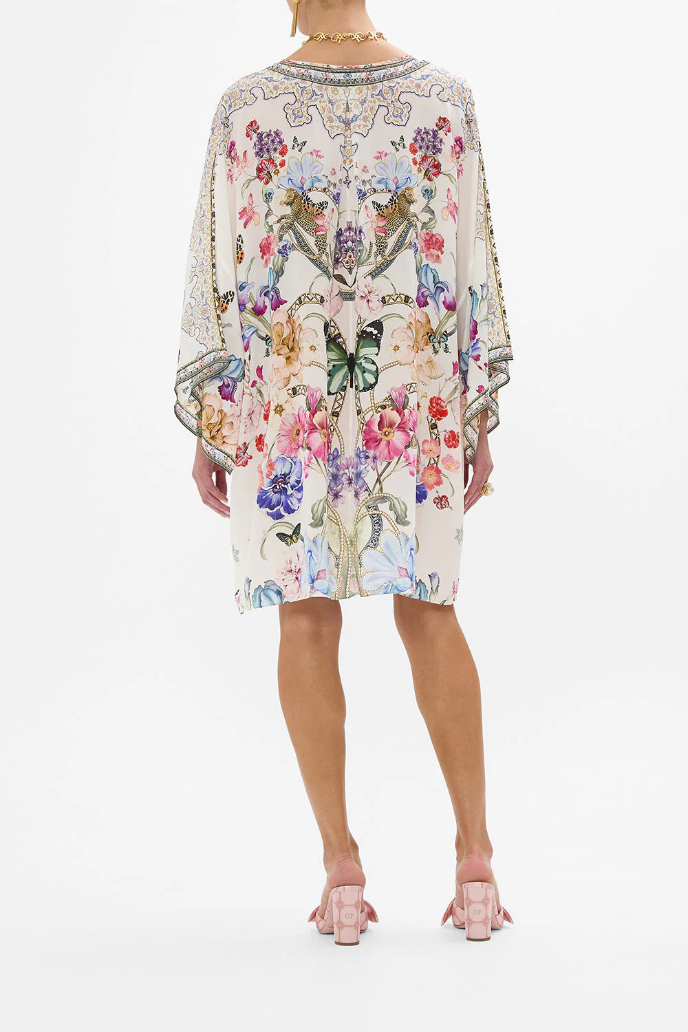 Camilla V-Neck Short Kaftan With Ties