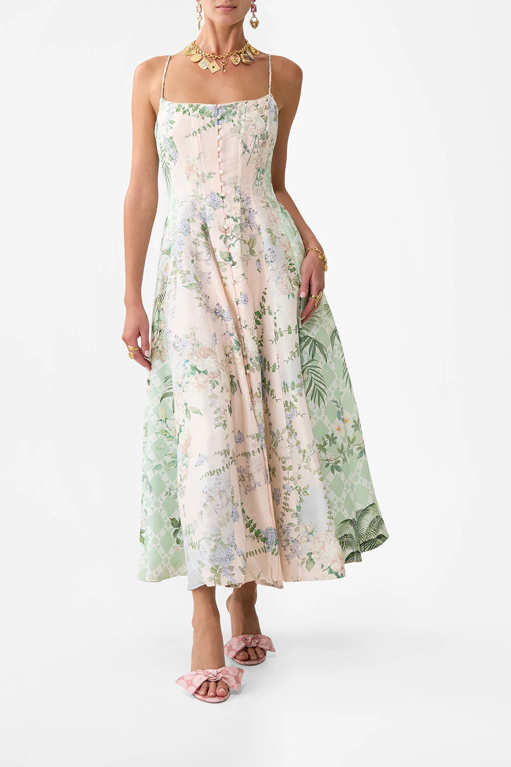 Camilla Corset Dress with Long Flared Skirt