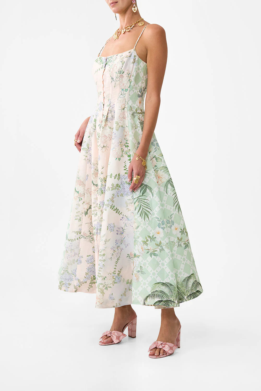 Camilla Corset Dress with Long Flared Skirt