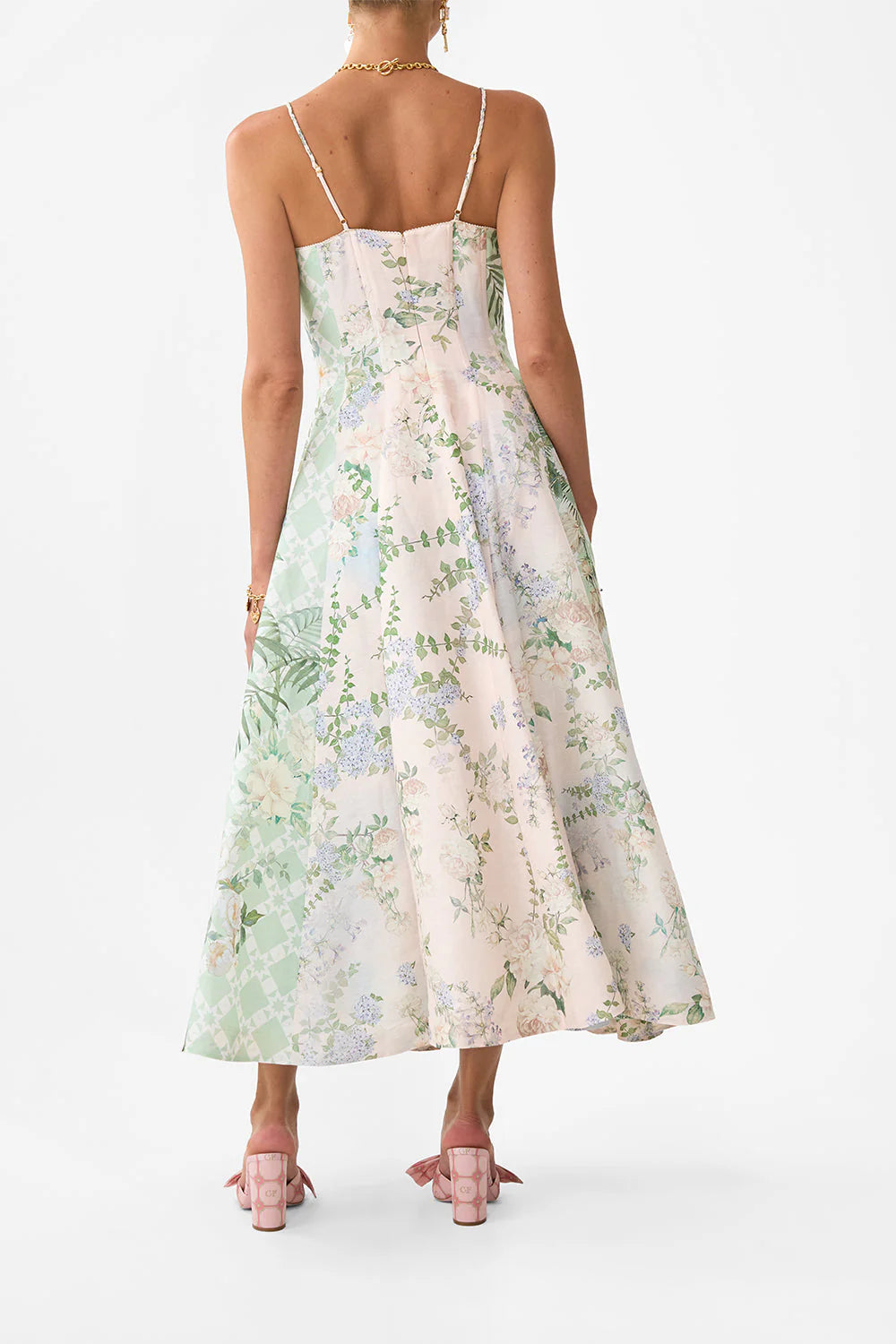 Camilla Corset Dress with Long Flared Skirt