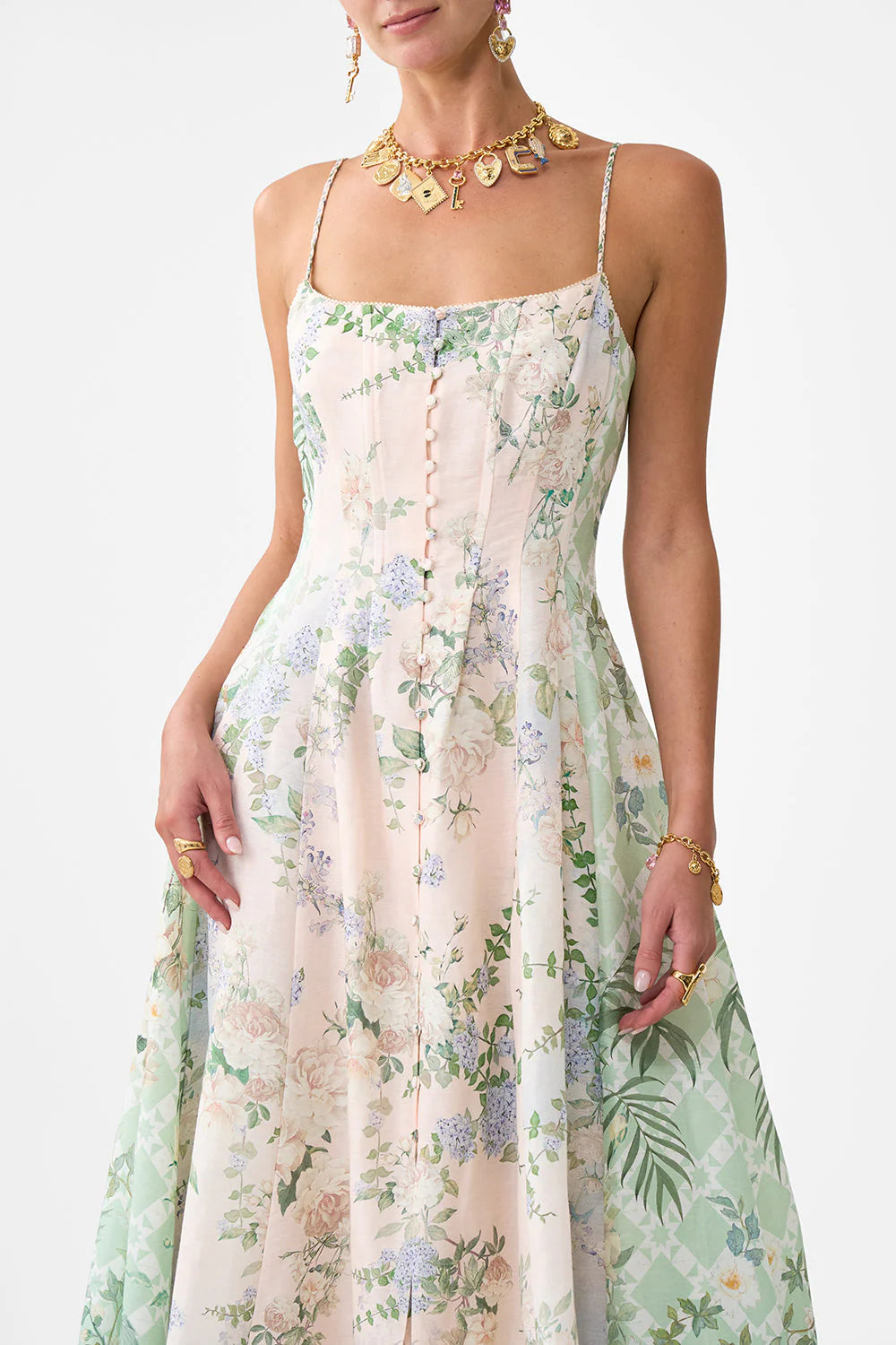 Camilla Corset Dress with Long Flared Skirt