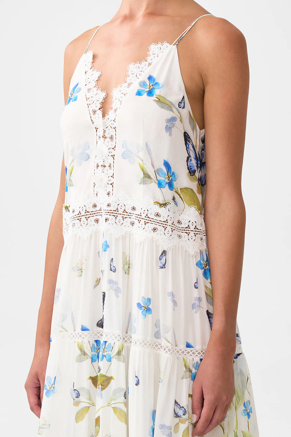 Vestido trapecio escalonado de Camilla