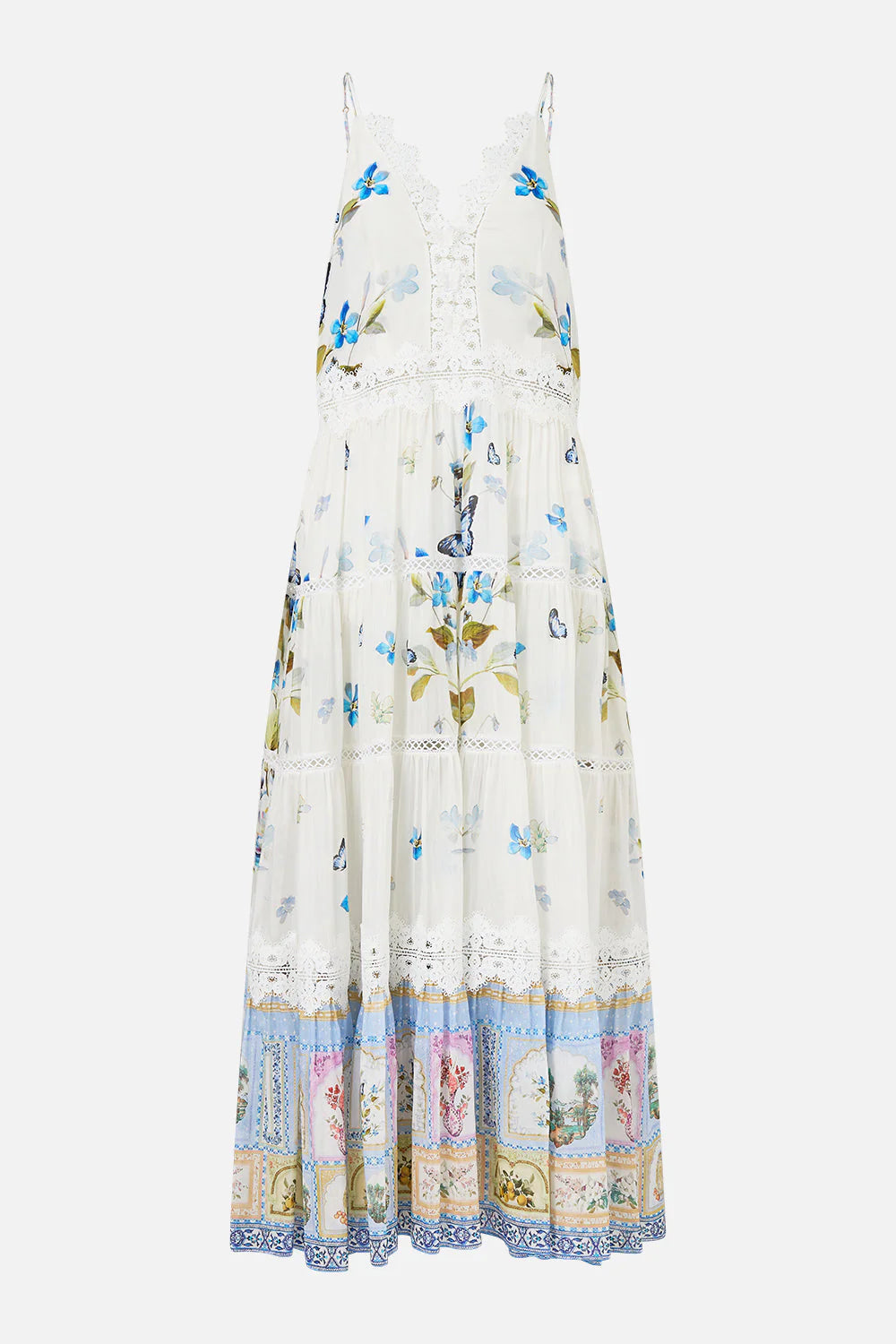 Vestido trapecio escalonado de Camilla