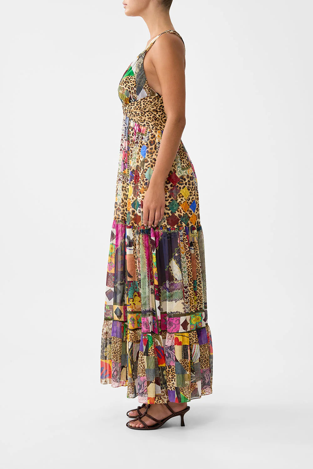 Camilla Bead Strap Gathered Panel Dress