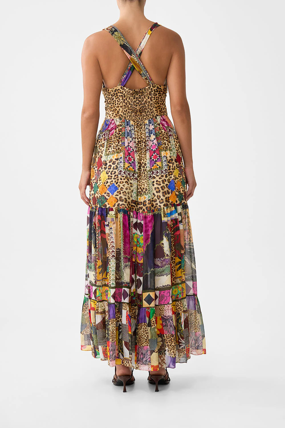 Camilla Bead Strap Gathered Panel Dress